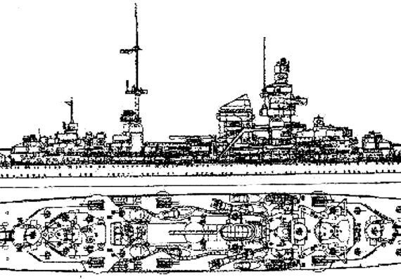 Крейсер DKM Prinz Eugen [Heavy Cruiser] - чертежи, габариты, рисунки